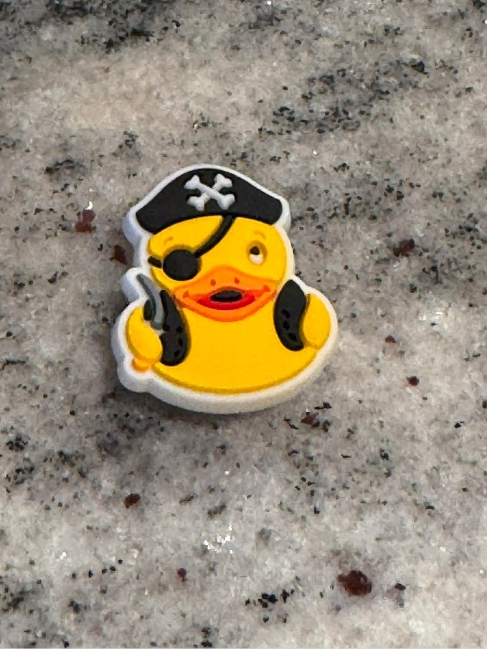 CROCS Pirate Rubber Duck Jibbitz Charm in Yellow and Black
